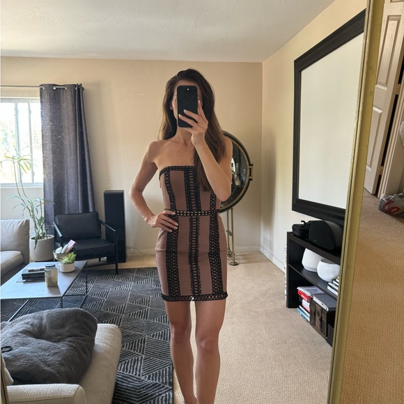 Free people strapless cocktail dress - size 2 - black and taupe - Picture 3 of 3